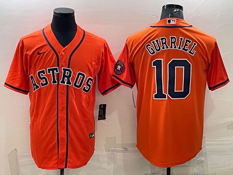 Men Houston Astros #10 Gurriel Orange Game Nike 2022 MLB Jersey->houston astros->MLB Jersey